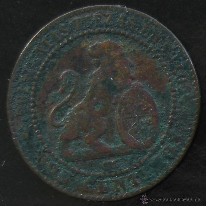 Monedas de Espa&ntilde;a: 2 CENTIMOS 1870 GOBIERNO PROVISIONAL - Foto 2