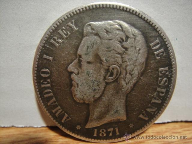Monedas de Espa&ntilde;a: falso duro de amadeo I - 1871 estrella 73 - Foto 1