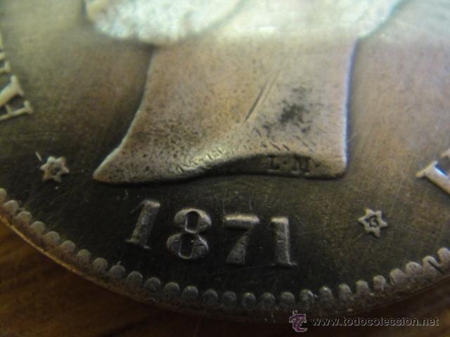 Monedas de Espa&ntilde;a: falso duro de amadeo I - 1871 estrella 73 - Foto 3