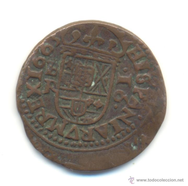 Monedas de Espa&ntilde;a: 16 MARAVEDIS DE FELIPE IV DEL A&Ntilde;O 1663 CECA DE BURGOS. - Foto 2