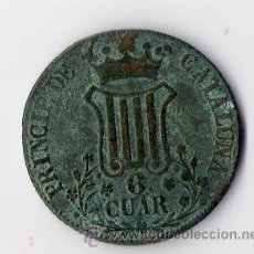 Monedas de España: ISABEL II 1837 PRINCIP DE CATALUÑA 6 CUARTOS ( COBRE ). Lote 40011631