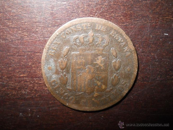 Monedas de Espa&ntilde;a: MONEDA DE 5 CENTIMOS DE ALFONSO XII A&Ntilde;O 1879 - Foto 2
