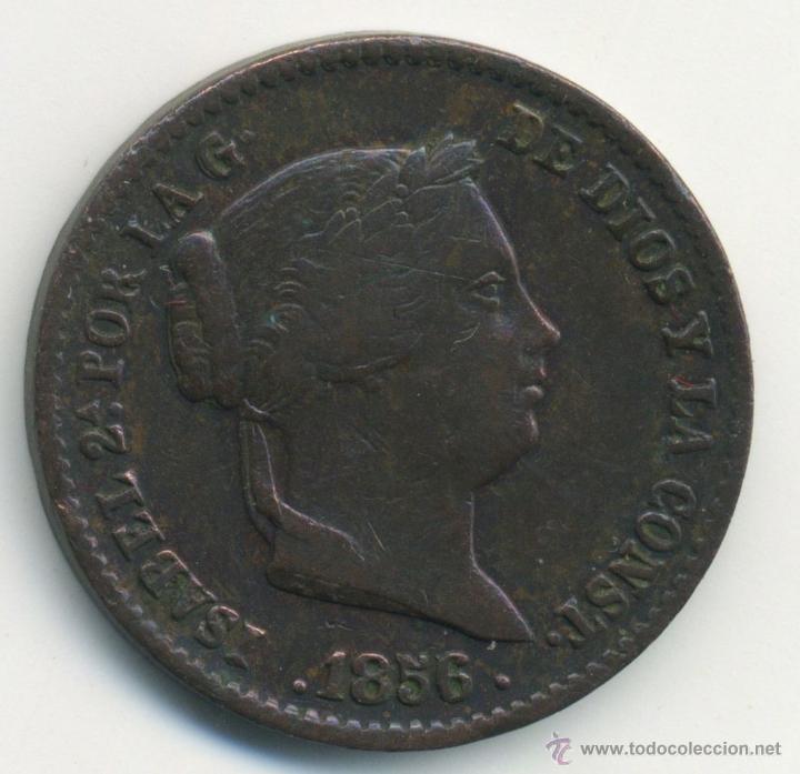Monedas de Espa&ntilde;a: 10 c&eacute;ntimos de real. Isabel II. 1856. MBC - Foto 1