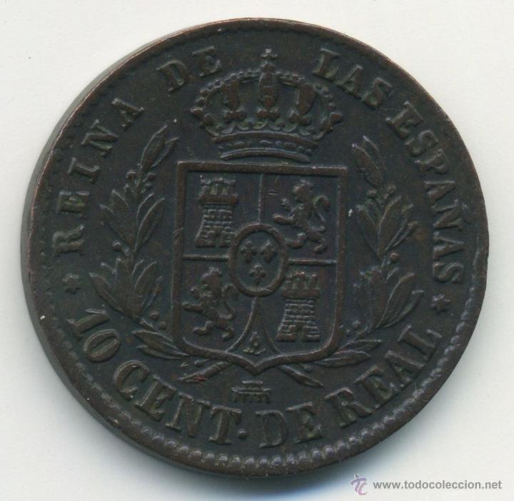 Monedas de Espa&ntilde;a: 10 c&eacute;ntimos de real. Isabel II. 1856. MBC - Foto 2