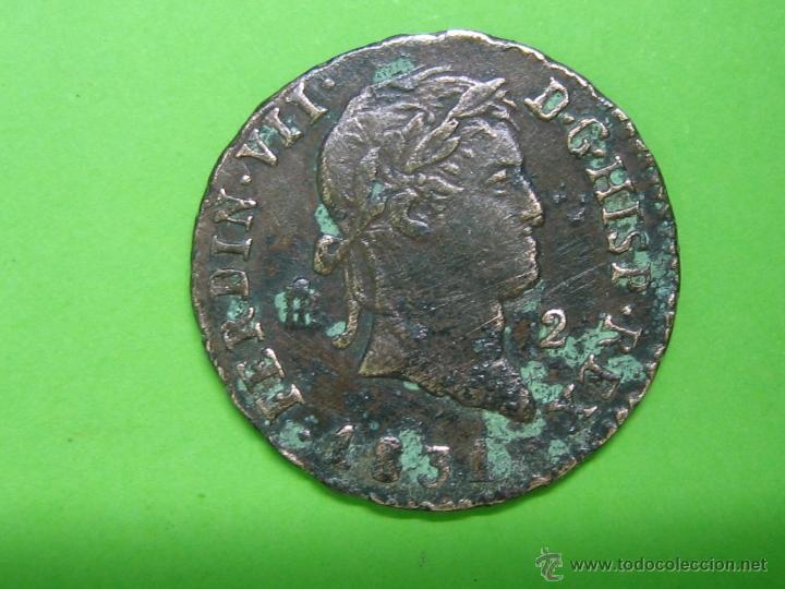 Monedas de Espa&ntilde;a: Moneda de 2 maravedies de FERNANDO VII - Foto 1