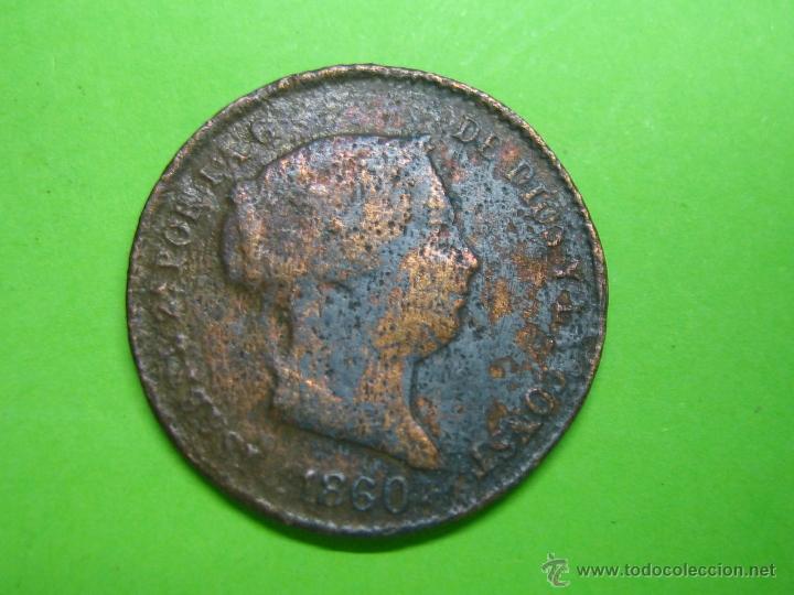 Monedas de Espa&ntilde;a: Moneda de 10 CENTIMOS DE ISABEL II 1860 - Foto 1