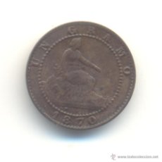 Monedas de España: 4- BONITA MONEDA DE UN CÉNTIMO DE 1870 DE LA PRIMERA REPUBLICA. Lote 40750626