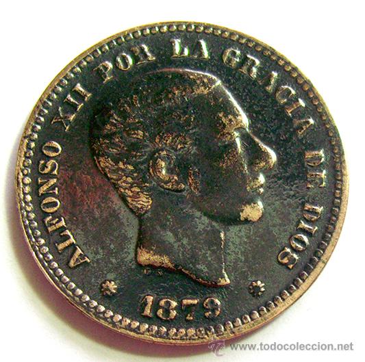 Monedas de Espa&ntilde;a: ALFONSO XII . 5 CENTIMOS 1879 . MBC - Foto 1