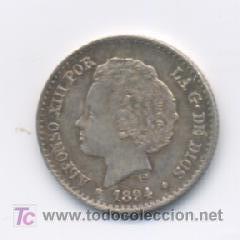 Monedas de Espa&ntilde;a: ALFONSO XIII- 50 CENTIMOS- 1894*9-4-PGV/EBC+ - Foto 1