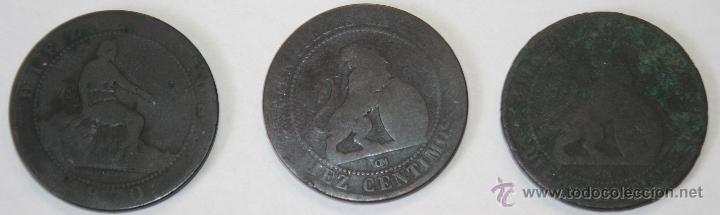 Monedas de Espa&ntilde;a: 3 MONEDAS 10 CENTIMOS DE COBRE 1879 - Foto 1