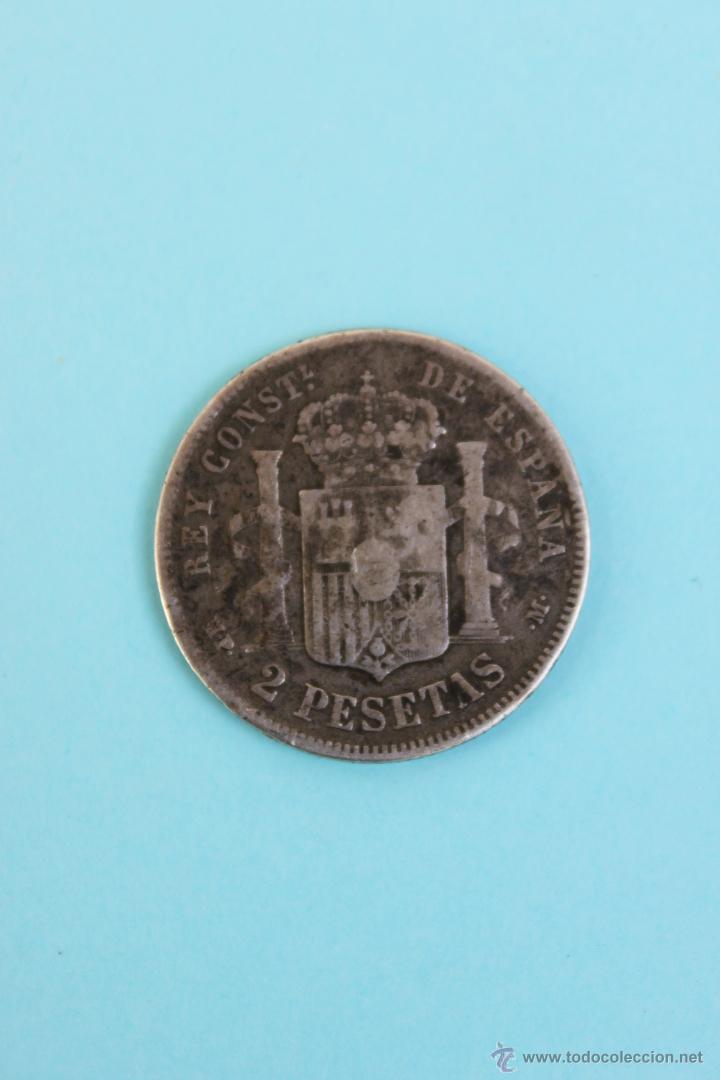 Monedas de Espa&ntilde;a: MONEDA 2 PESETAS ALFONSO XIII 1889 - Foto 4