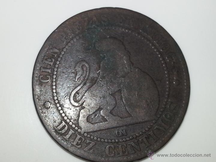 Monedas de Espa&ntilde;a: ANTIGUA MONEDA DE 10 CENTIMOS DEL GOBIERNO PROVISIONAL 1870 - Foto 2