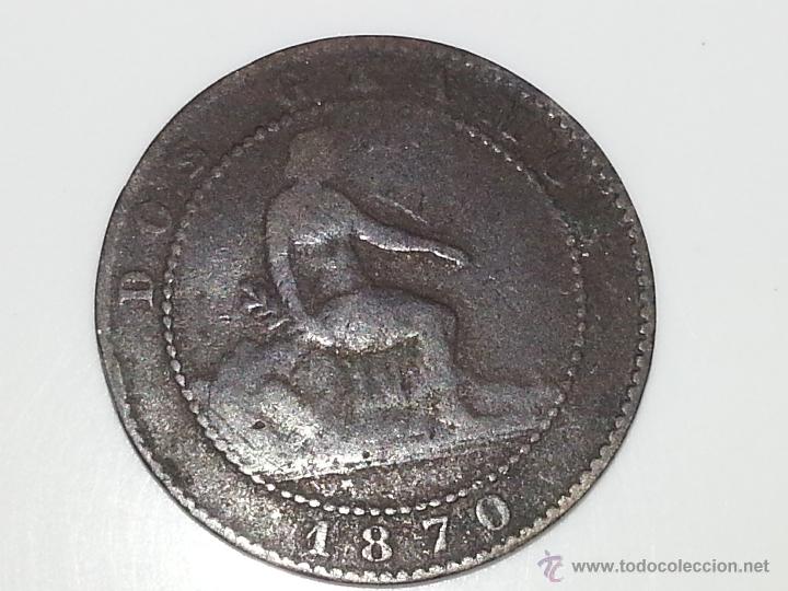 Monedas de Espa&ntilde;a: ANTIGUA MONEDA DE 2 CENTIMOS DEL GOBIERNO PROVISIONAL DE 1870 - Foto 1