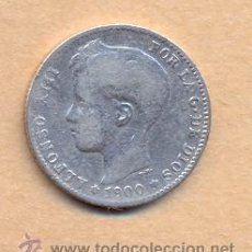 Monedas de España: BRO 41 - ALFONSO XIII 1 PESETA 1900 ( ) ( ) MADRID SMV PLATA MEDIDAS SOBRE 23 MM PESO SOBRE 4. Lote 42484330