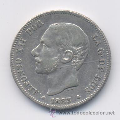Monedas de Espa&ntilde;a: ALFONSO XII- 2 PESETAS-1883 - Foto 1