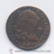 Monedas de España: CARLOS III- 2 MARAVEDIS- 1774- SEGOVIA. Lote 42810029