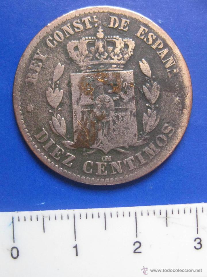 Monedas de Espa&ntilde;a: 10 CENTIMOS 1877 ALFONSO XII - Foto 2