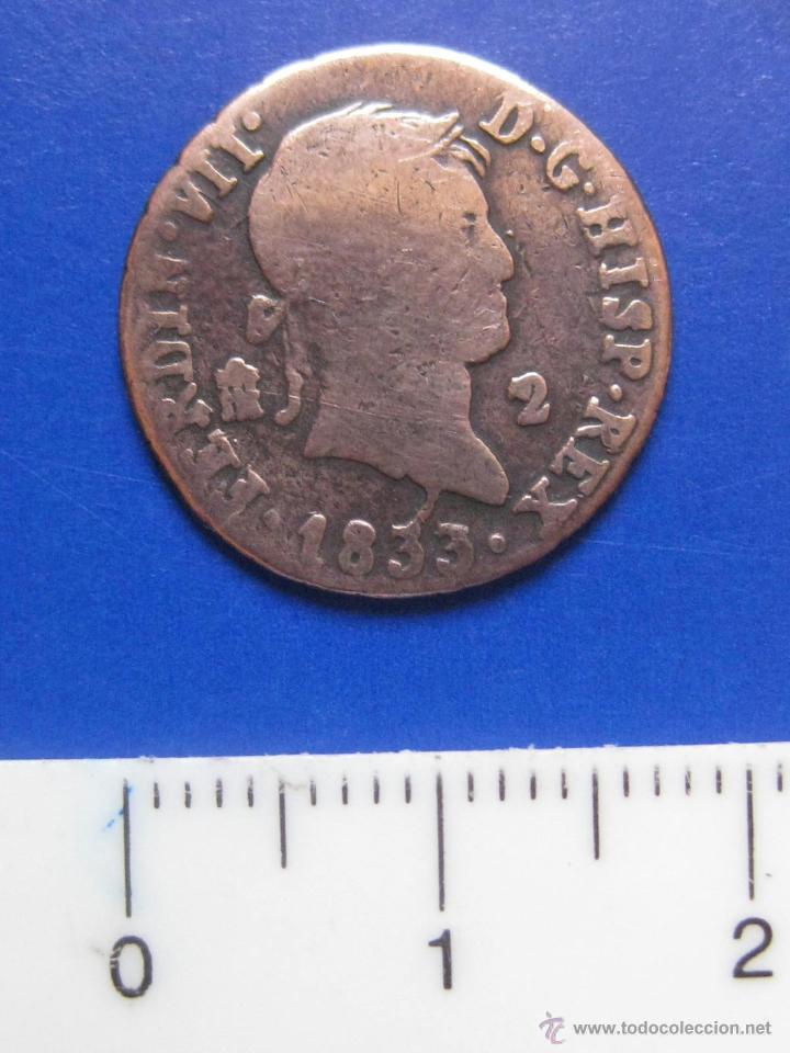 Monedas de Espa&ntilde;a: 2 MARAVEDIES FERNANDO VII 1833 - Foto 1