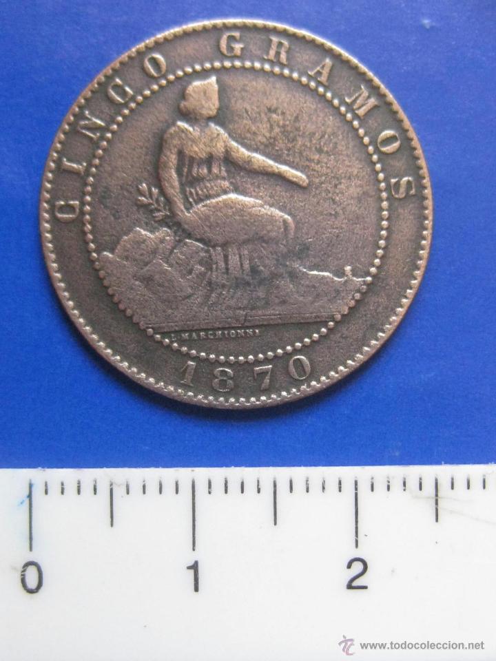 Monedas de Espa&ntilde;a: 5 CENTIMOS 1870 GOBIERNO PROVISIONAL - Foto 1
