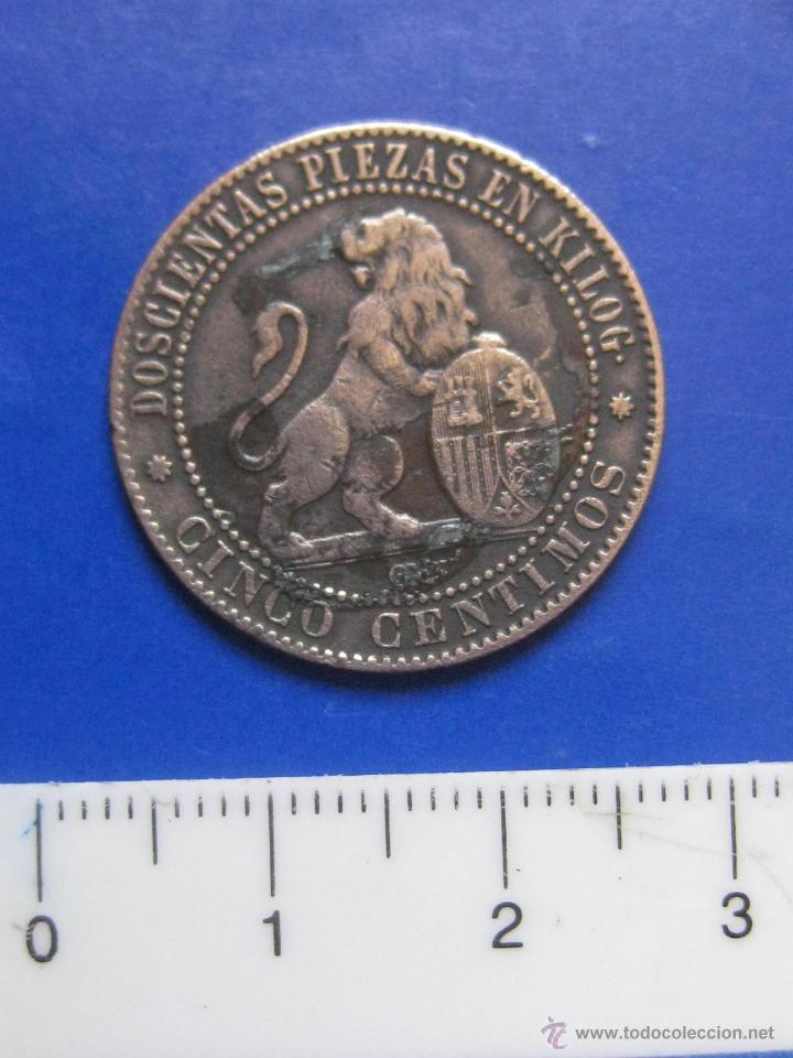 Monedas de Espa&ntilde;a: 5 CENTIMOS 1870 GOBIERNO PROVISIONAL - Foto 2