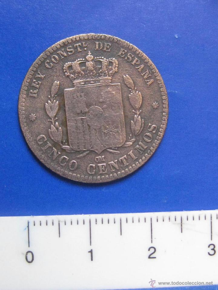 Monedas de Espa&ntilde;a: 5 CENTIMOS 1877 OM ALFONSO XII - Foto 2