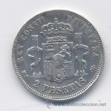 Monedas de Espa&ntilde;a: ALFONSO XII- 2 PESETAS- 1883 - Foto 2