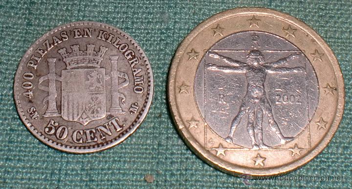Monedas de Espa&ntilde;a: 50 centimos 1869 estrella 69 espa&ntilde;a - Foto 2