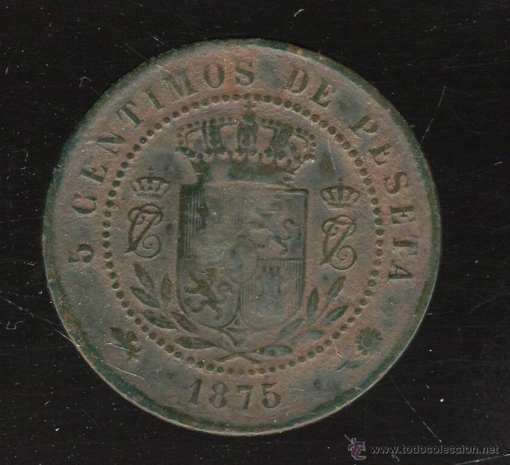 Monedas de Espa&ntilde;a: MONEDA DE 5 CENTIMOS. 1875. CARLOS VIII. EBC. - Foto 2