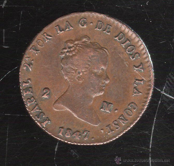 Monedas de Espa&ntilde;a: MONEDA DE ISABEL II. 2 MARAVEDIS DE SEGOVIA. 1847 - Foto 1