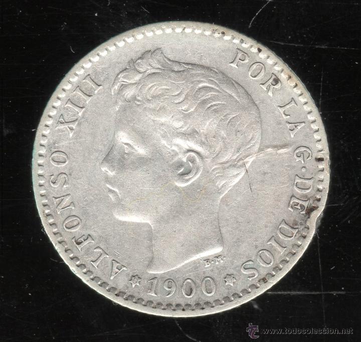 Monedas de Espa&ntilde;a: MONEDA DE 50 CENTIMOS. ALFONSO XIII. 1900. S.M.V - Foto 1