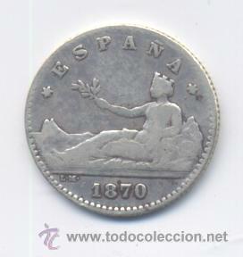 Monedas de Espa&ntilde;a: GOBIERNO PROVISIONAL- 50 CENTIMOS- 1870 - Foto 1