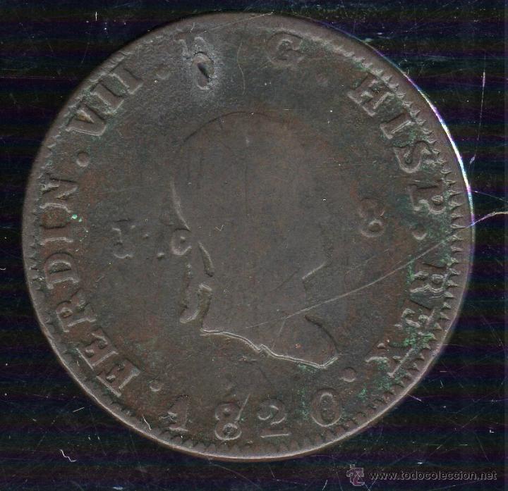 Monedas de Espa&ntilde;a: FERNANDO VII. 8 MARAVEDIS. 1820. JUBIA - Foto 1