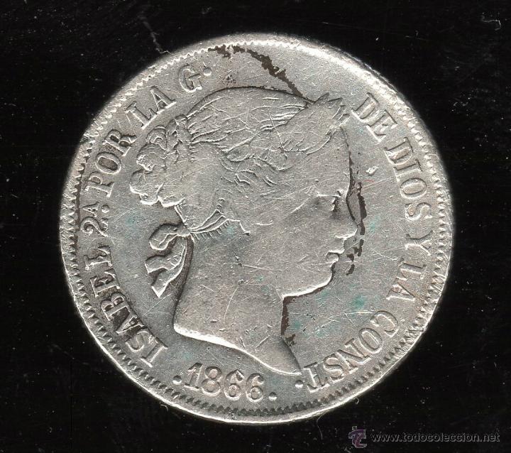 Monedas de Espa&ntilde;a: 40 CENTIMOS DE ESCUDO. ISABEL II. 1866 - Foto 1