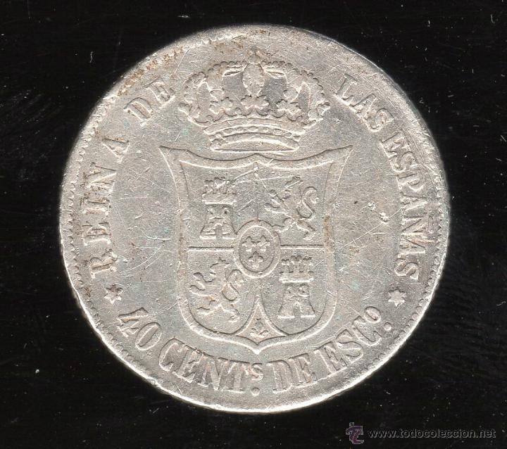 Monedas de Espa&ntilde;a: 40 CENTIMOS DE ESCUDO. ISABEL II. 1866 - Foto 2
