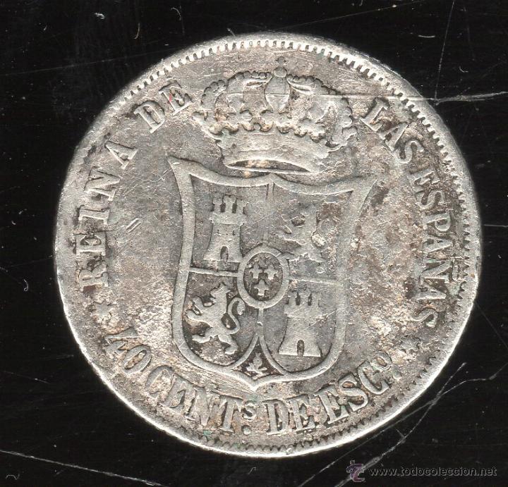 Monedas de Espa&ntilde;a: 40 CENTIMOS DE ESCUDO. ISABEL II. 1866 - Foto 2