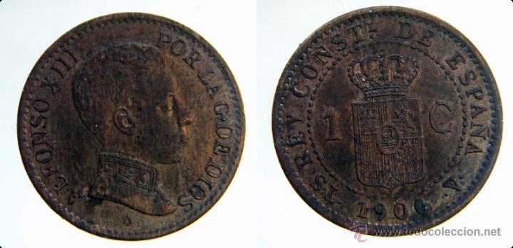 Monedas de Espa&ntilde;a: Moneda de 1 c&eacute;ntimo de Alfonso XIII - Foto 1
