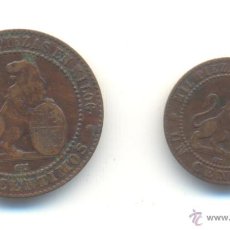 Monedas de España: 11- BARATO LOTE DE DOS MONEDAS 1870 DE UN CÉNTIMO Y DOS CÉNTIMOS.. Lote 45138259
