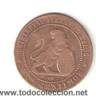 Monedas de Espa&ntilde;a: DOS CENTIMMOS GOBIERNO PROVISIONAL 1870 - Foto 2