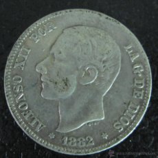 Monedas de España: ALFONSO XII. 2 PESETAS PLATA 1882 MS M. DIÁMETRO 27 MM. PESO 9,7 GRAMOS