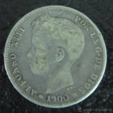 Monedas de España: ALFONSO XIII. 1 PESETA PLATA 1900 SM V. DIÁMETRO 23 MM. PESO 4,8 GRAMOS. Lote 46121444