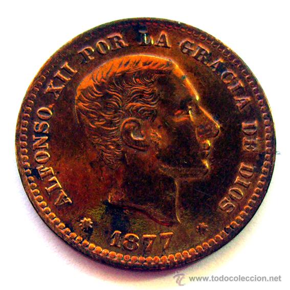 Monedas de Espa&ntilde;a: ALFONSO XII . 5 CENTIMOS 1877 ...   EBC - - Foto 1