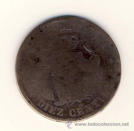 Monedas de Espa&ntilde;a: DIEZ C&Eacute;NTIMOS.- ALFONSO XII.- .- BARCELONA.- - Foto 2