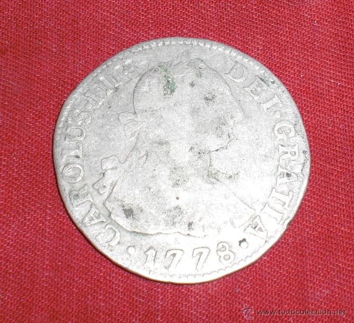 Monedas de Espa&ntilde;a: 2 reaesl carlos III 1778 Lima - Foto 1