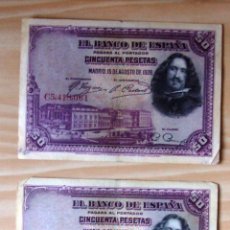 Monedas de España: BILLETES 50PTS 1928 C5178539 C5418061 ESTADO BC