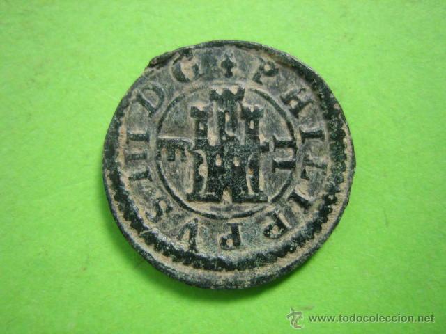 Monedas de Espa&ntilde;a: 2-Moneda Mediaval de 2 maravedies de Felipe - Foto 2