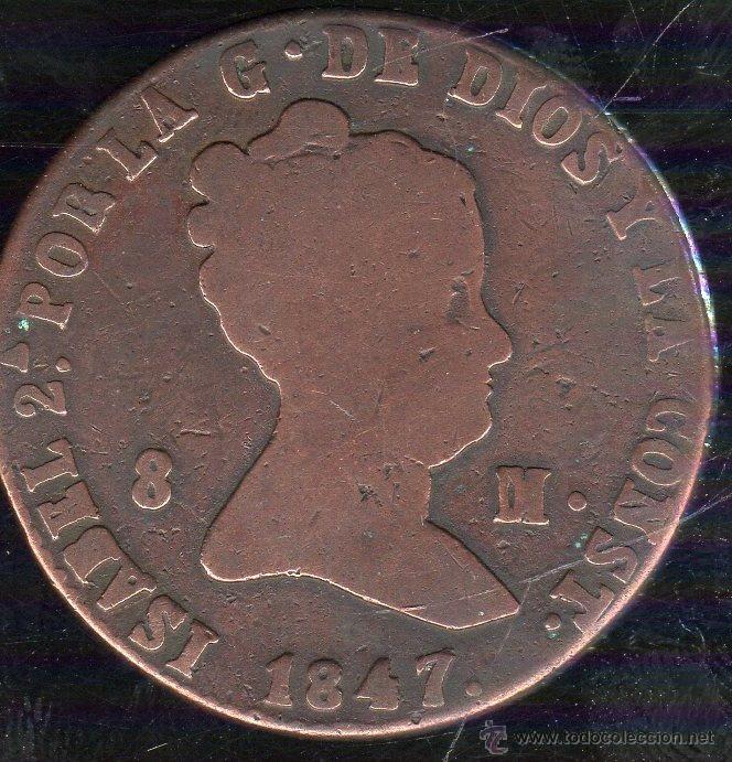 Monedas de Espa&ntilde;a: ISABEL II. 8 MARAVEDIS. 1847. SEGOVIA - Foto 1
