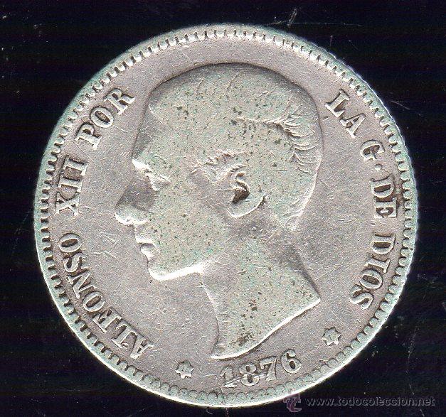 Monedas de Espa&ntilde;a: ALFONSO XII. UNA PESETA. 1876. D.E.M - Foto 1