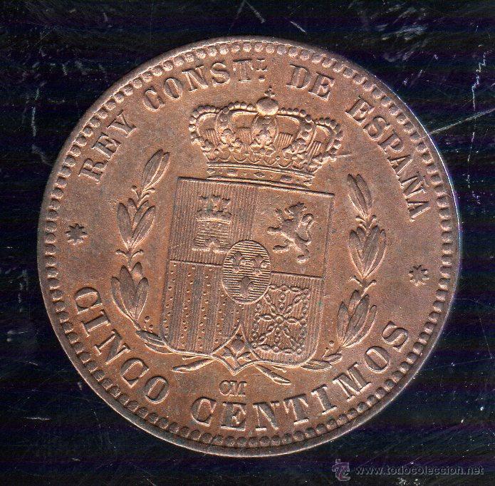 Monedas de Espa&ntilde;a: ALFONSO XII. 5 CENTIMOS. 1879. S/C - Foto 2