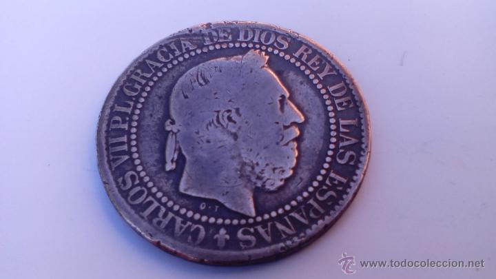 Monedas de Espa&ntilde;a: CARLOS VII, 10 C&Eacute;NTIMOS DE 1875 - Foto 1