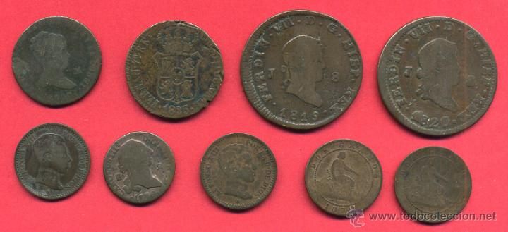 Monedas de Espa&ntilde;a: LOTE DE MONEDAS ANTIGUAS COBRE ORIGINALES , L2
